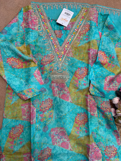 Multicolor Silk Suit