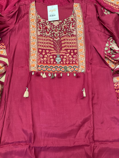 Magenta Silk Suit